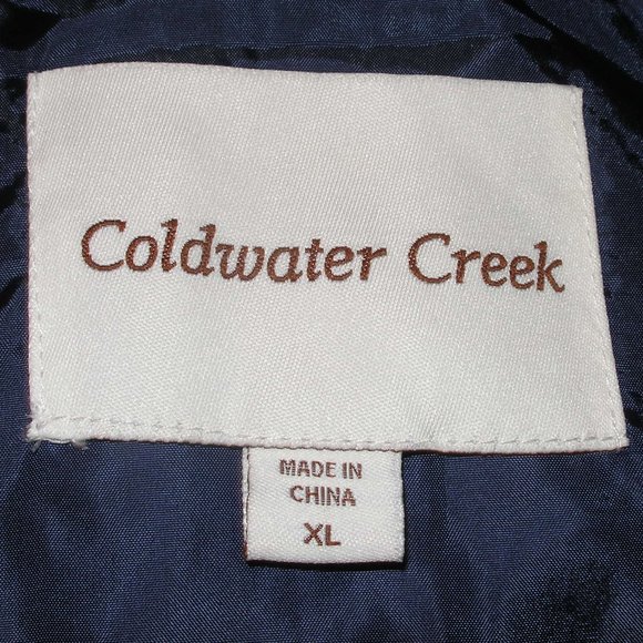 Coldwater Creek Quilted Blue White Floral Jacket Coat XL Women's Full Zip - Picture 10 of 10